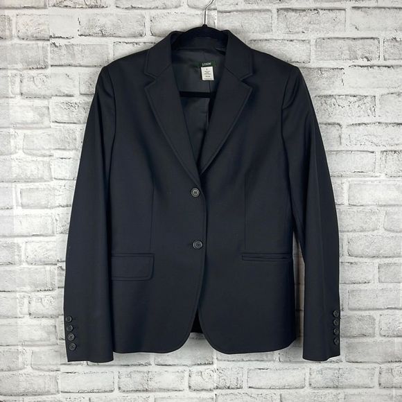 J.Crew Womens Black Wool Blazer Size 8